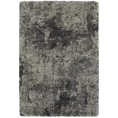 5' 3" X  7' 6" Shag Grey/ Charcoal Rectangle Rug