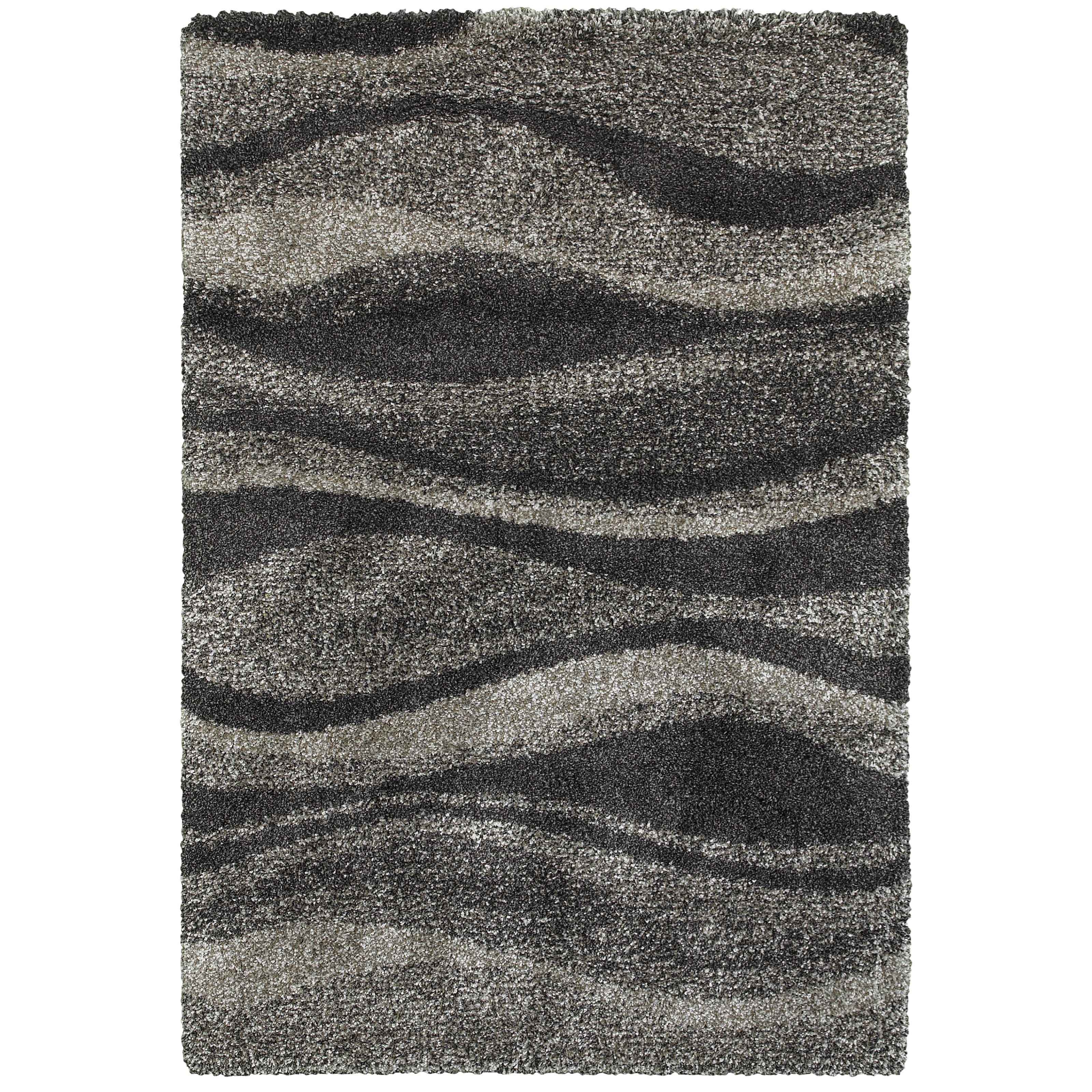Oriental Weavers Henderson 7'10" X 10'10" Shag Grey/ Charcoal Rectangle