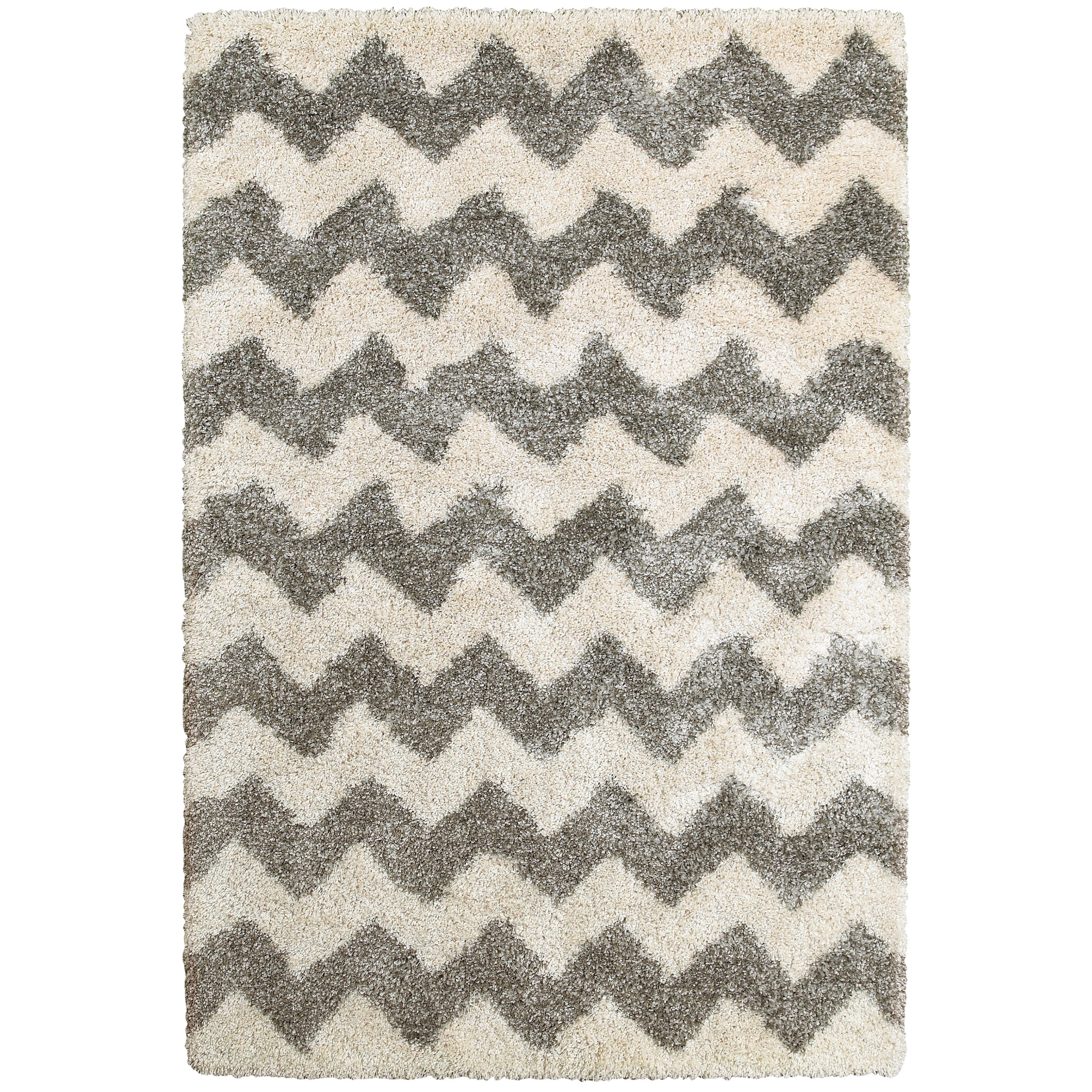 Oriental Weavers Henderson 9'10" X 12'10" Shag Grey/ Ivory Rectangle Ru