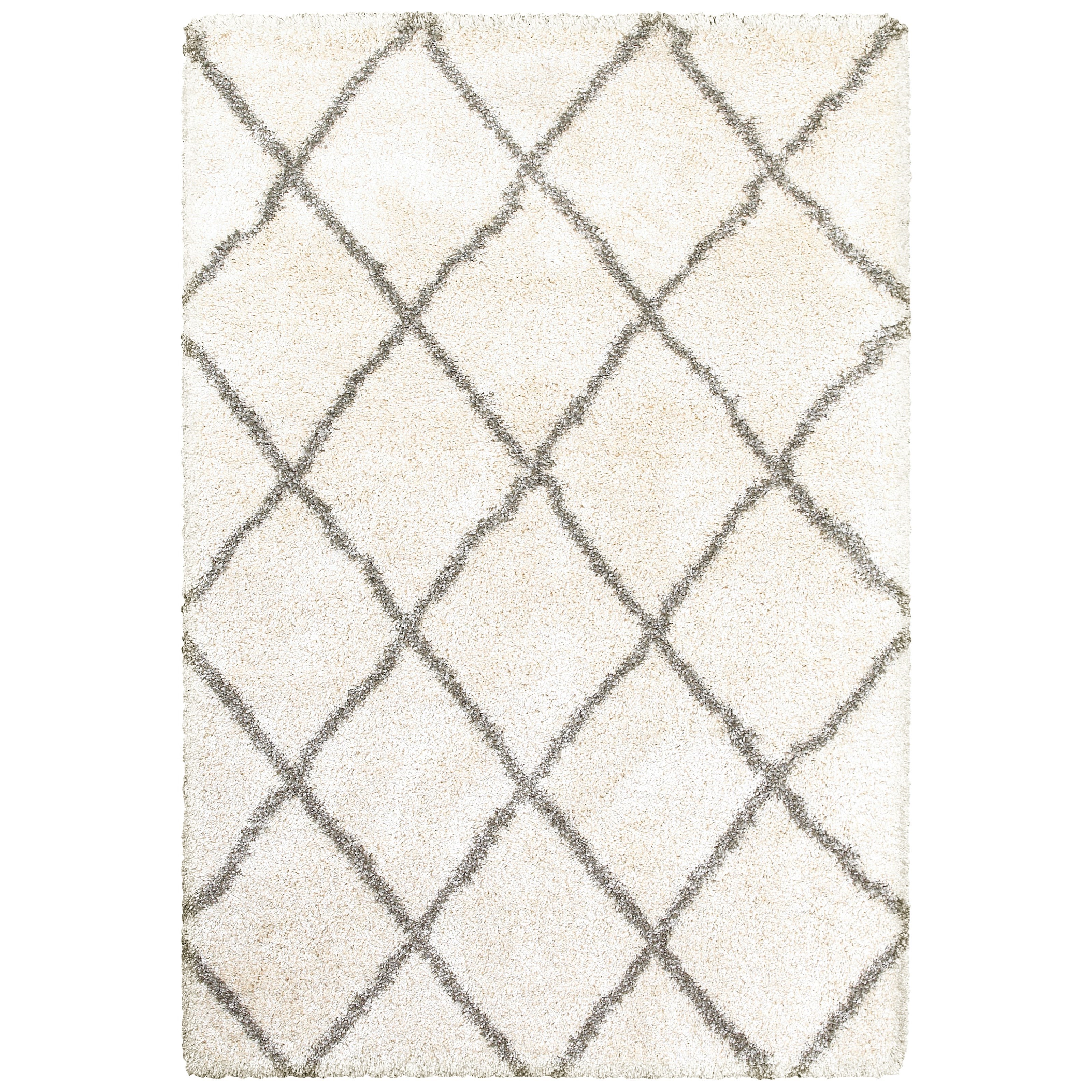Oriental Weavers Henderson 7'10" X 10'10" Shag Ivory/ Grey Rectangle Ru