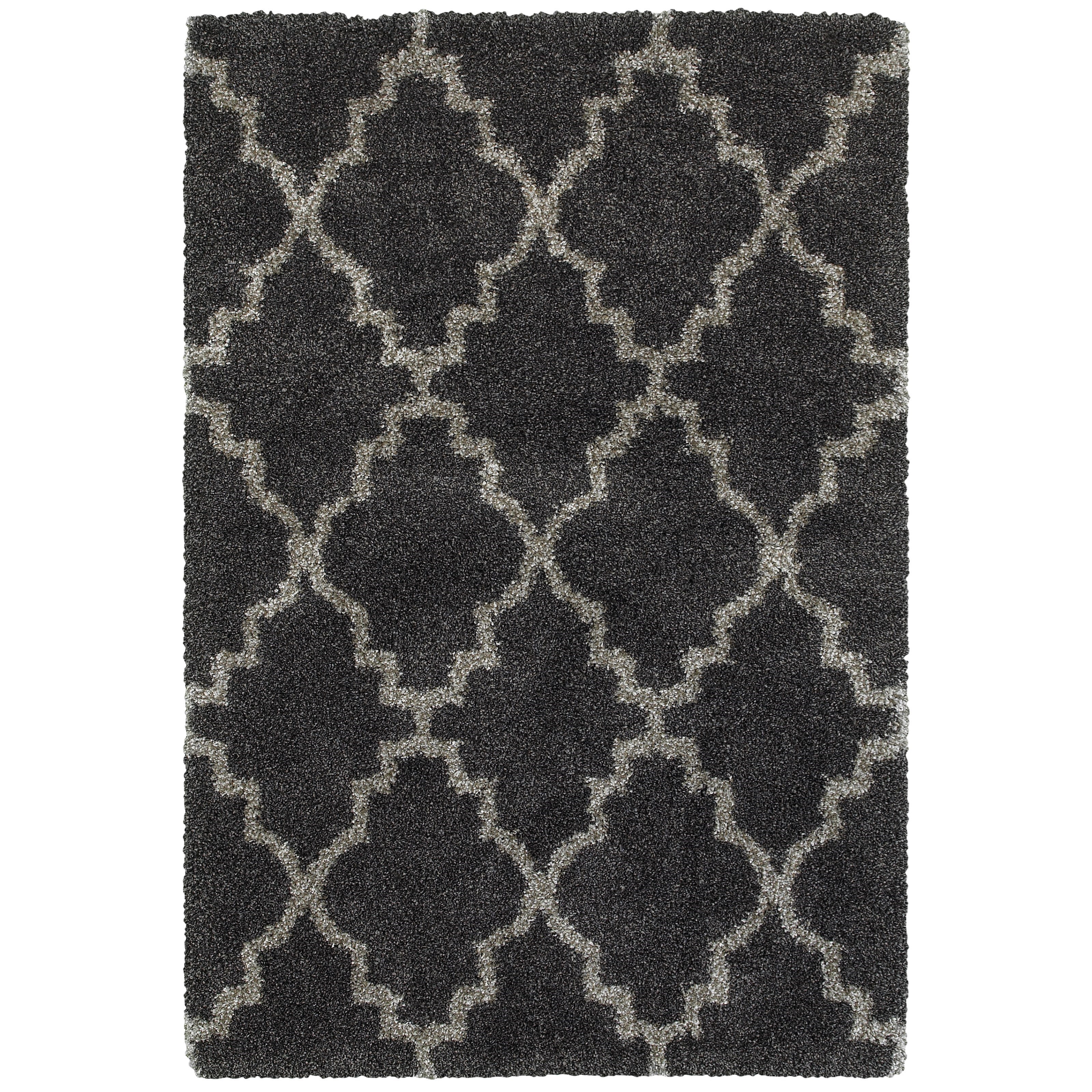 6' 7" X  9' 6" Shag Charcoal/ Grey Rectangle