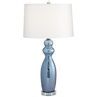 Transitional Tagus Table Lamp with Blue Luster Base