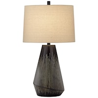 Contemporary Table Lamp with Carving Detail