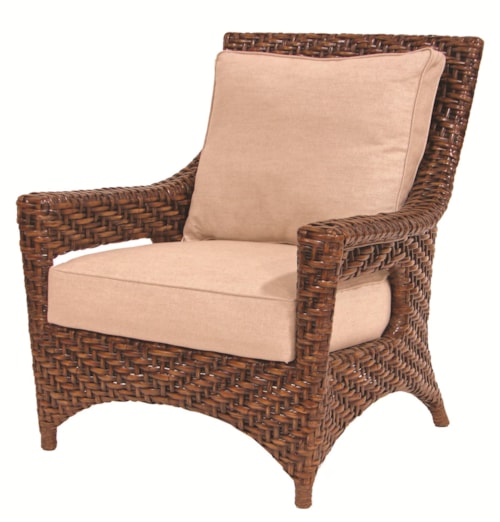 Transitionally Styled Rattan Lounge Chair