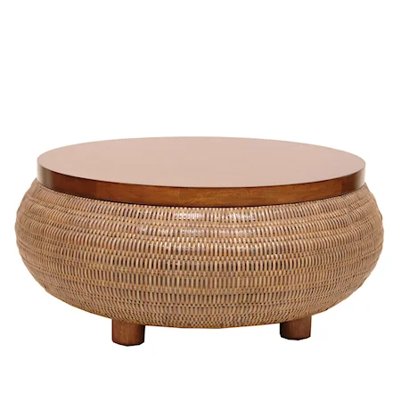 Split-Tone Woven Coffee Table