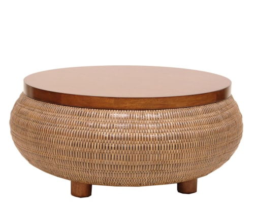 Split-Tone Woven Coffee Table