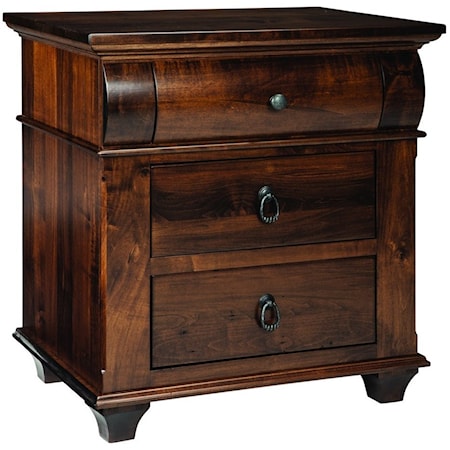 Two Door Night Stand with Drawer