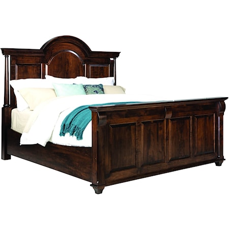 King Arched Panel Bed with Low Footboard