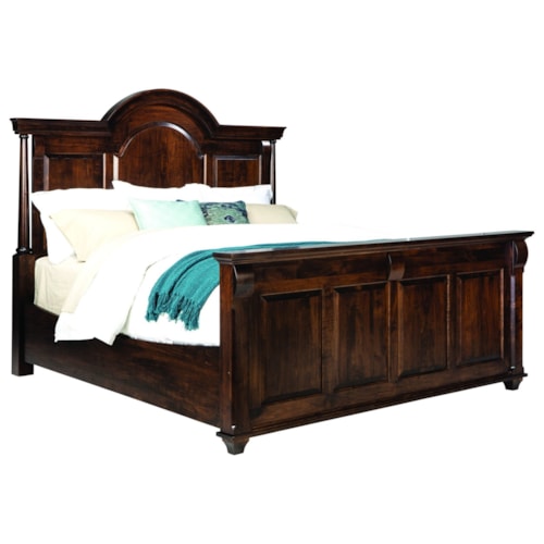 King Arched Panel Bed with Low Footboard