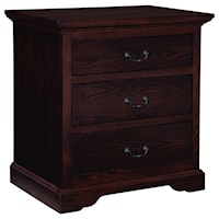 Traditional Three Drawer Night Stand