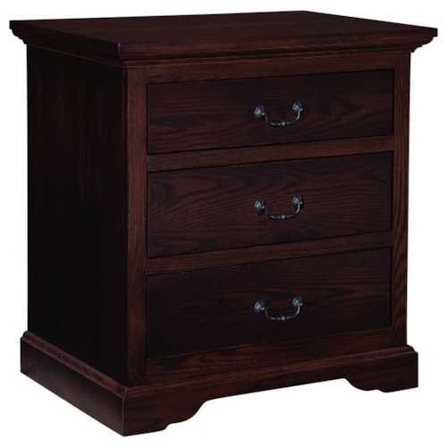 Traditional Three Drawer Night Stand