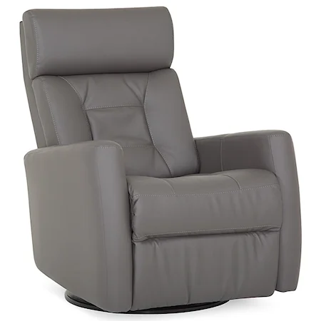 Contemporary Power Swivel Gliding Recliner with Power Headrest