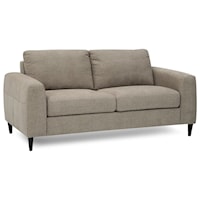 Contemporary Upholstered Loveseat with Track Arms