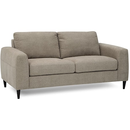 Contemporary Upholstered Loveseat with Track Arms