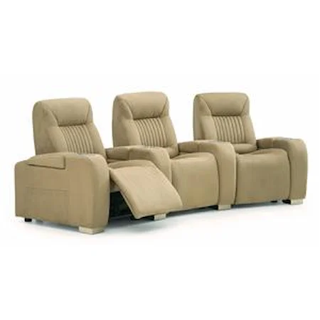 Contemporary Power 3-Piece Theater Seating with Cupholders