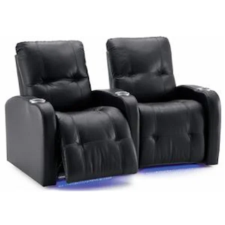 Transitional 2-Person Power Theater Seating with Tufting