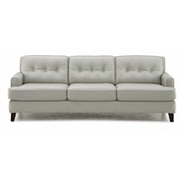 Transitional Stationary Sofa with Tapered Wood Legs