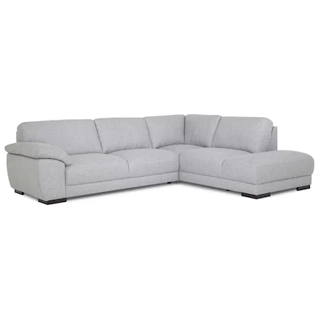 Casual 2-Piece Sectional with RHF Chaise