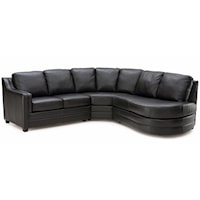 Contemporary 3-Piece Sectional Sofa with RAF Bumper
