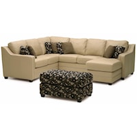 Contemporary 4-Piece Sectional with RAF Chaise