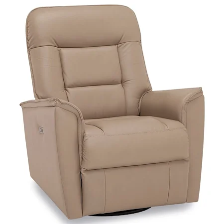Dover Contemporary Swivel Gliding Power Recliner with Power Headrest