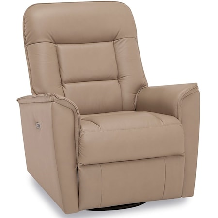 Dover Contemporary Swivel Gliding Power Recliner with Power Headrest