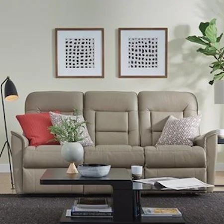 Contemporary Small Scale Power Reclining Sofa with Power Headrests and USB Ports