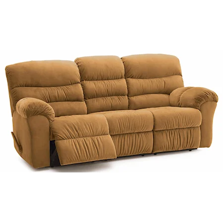 Casual Reclining Sofa with Pillow Arms