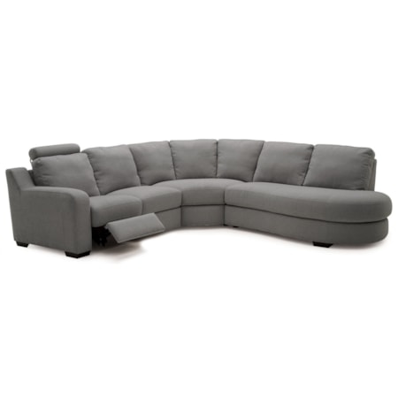 4-Seat Reclining Sectional Sofa w/RAF Bumper