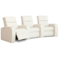 Home Theater Sectional with Power Headrests, LED Cup Holders, and Three Seats