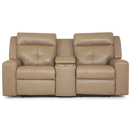 Power Reclining Console Loveseat with Power Tilt Headrest and USB Charging Ports