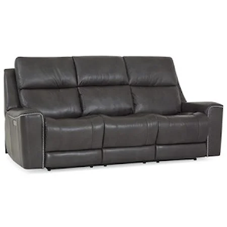 Sofa Power Recliner w/ Power Headrest & Power Lumbar