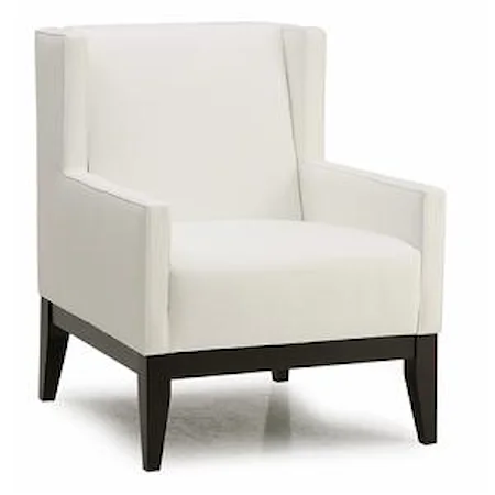 Contemporary Wing-Back Accent Chair with Tapered Block Legs