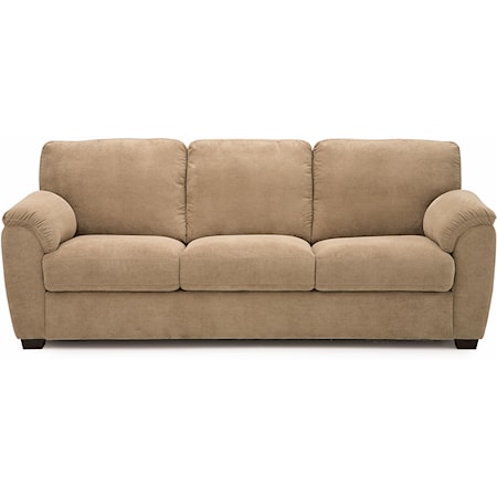 Lanza Casual Upholstered Sofa with Pillow Arms