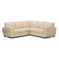 Casual Three Piece Sectional Sofa with Pillow Arms