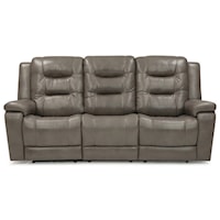 Casual Power Reclining Sofa with Power Headrest and Power Lumbar