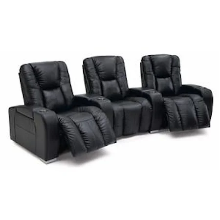 Contemporary 3-Seater Power Reclining Home Theater Sectional 