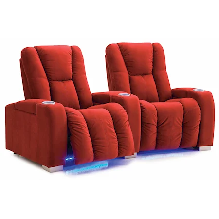 Contemporary Power Reclining 2-Seater Home Theater Sectional