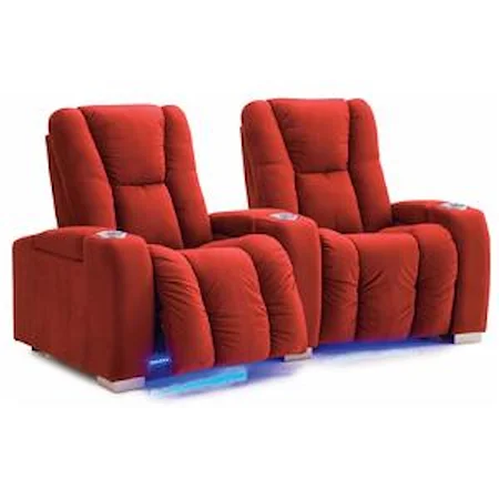 Contemporary Power Reclining 2-Seater Home Theater Sectional 