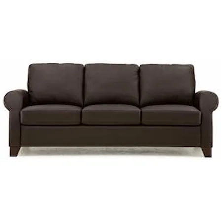 Transitional Sofa with Sock Arms and Tapered Legs