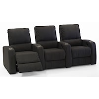 3-Seat Reclining Theater Seating with Cupholders