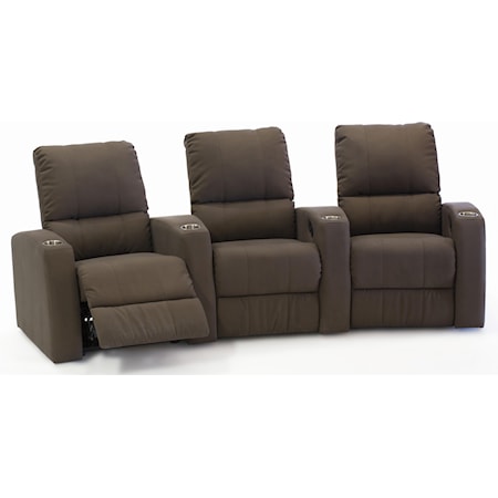 3-Seat Curved Power Theater Seating with Cupholders