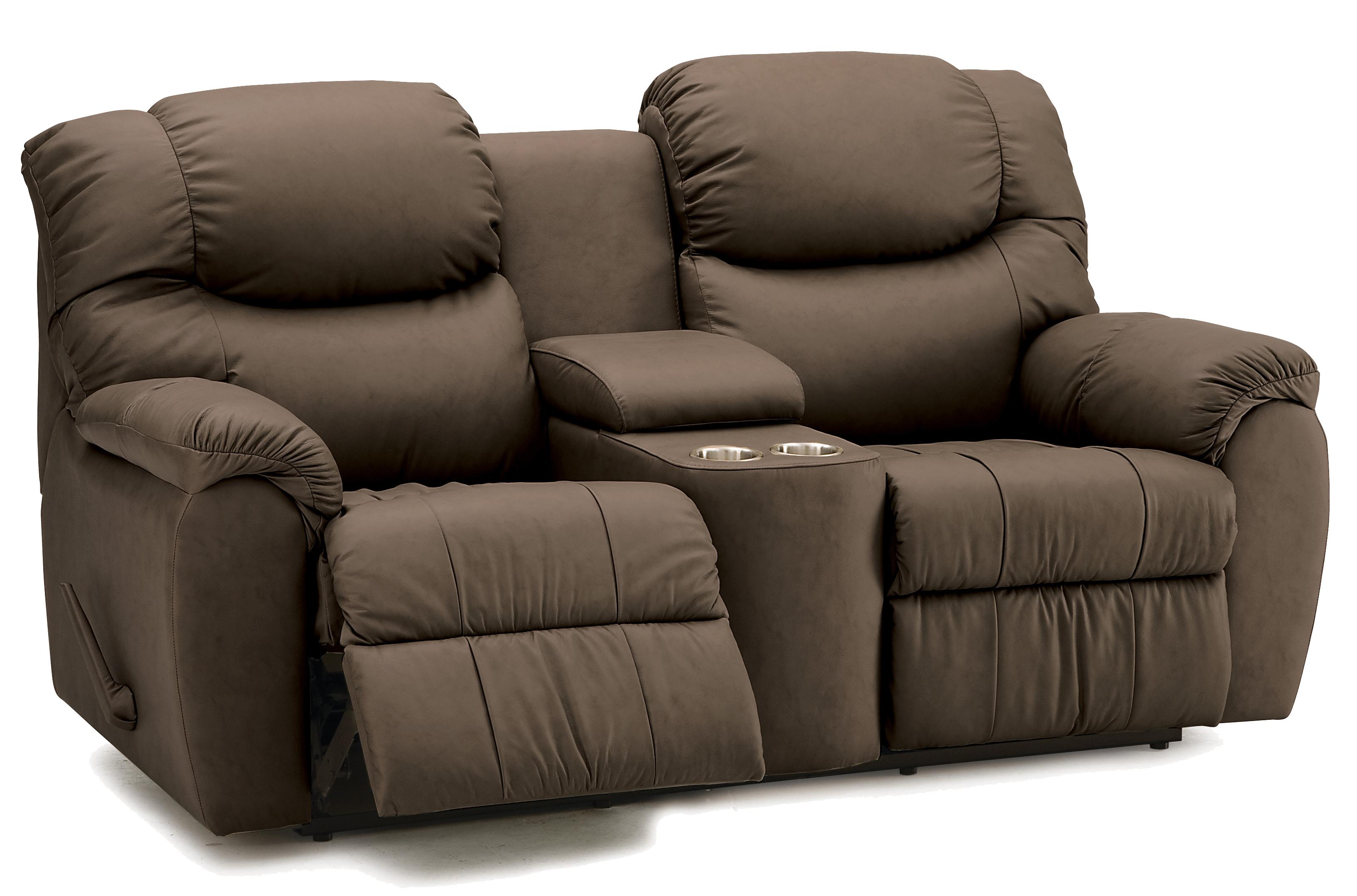 Palliser reclining top loveseat with console