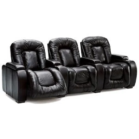 Three Person Home Theater Recliner with Manual and Power Lifts