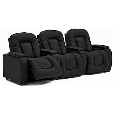 Three Person Home Theater Recliner with Manual and Power Lifts