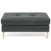 Sherbrook Mid-Century Modern Cocktail Ottoman with Splayed Legs