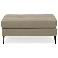 Contemporary Cocktail Ottoman with Tapered Legs