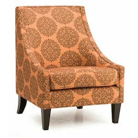 Contemporary Accent Chair with Low Profile Track Arms