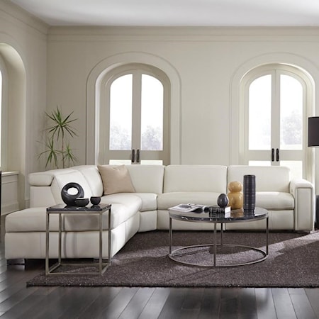 3-Seat Sectional Sofa w/ Pwr Head & Pwr Recl