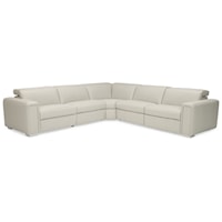 4-Seat Power Reclining Sectional Sofa with Contemporary European-Style Power Headrests and USB Ports